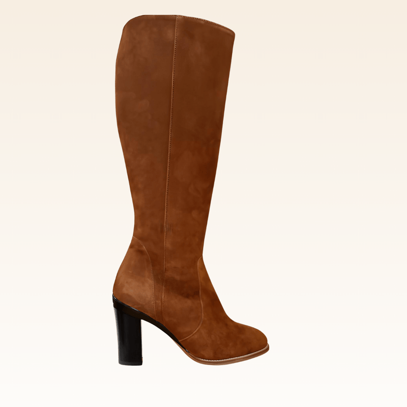 Victoria Botte Haute Velour Marron - Tanya Heath Paris