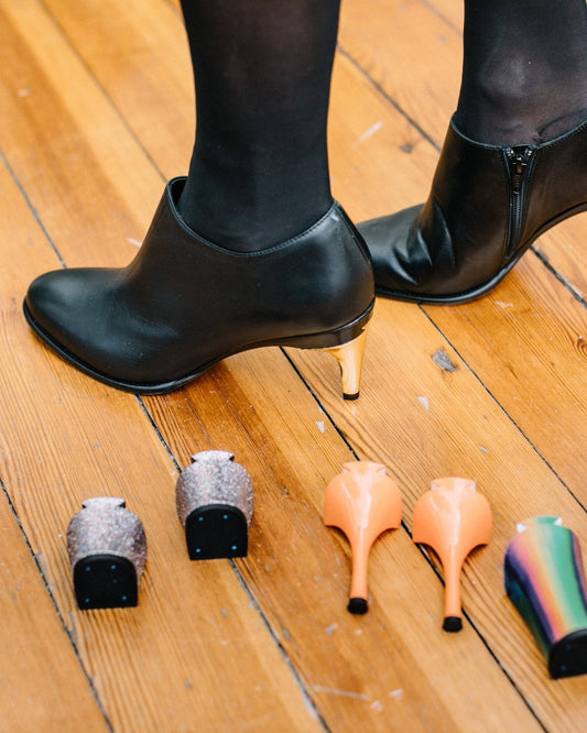 Bottine noire et talons interchangeables