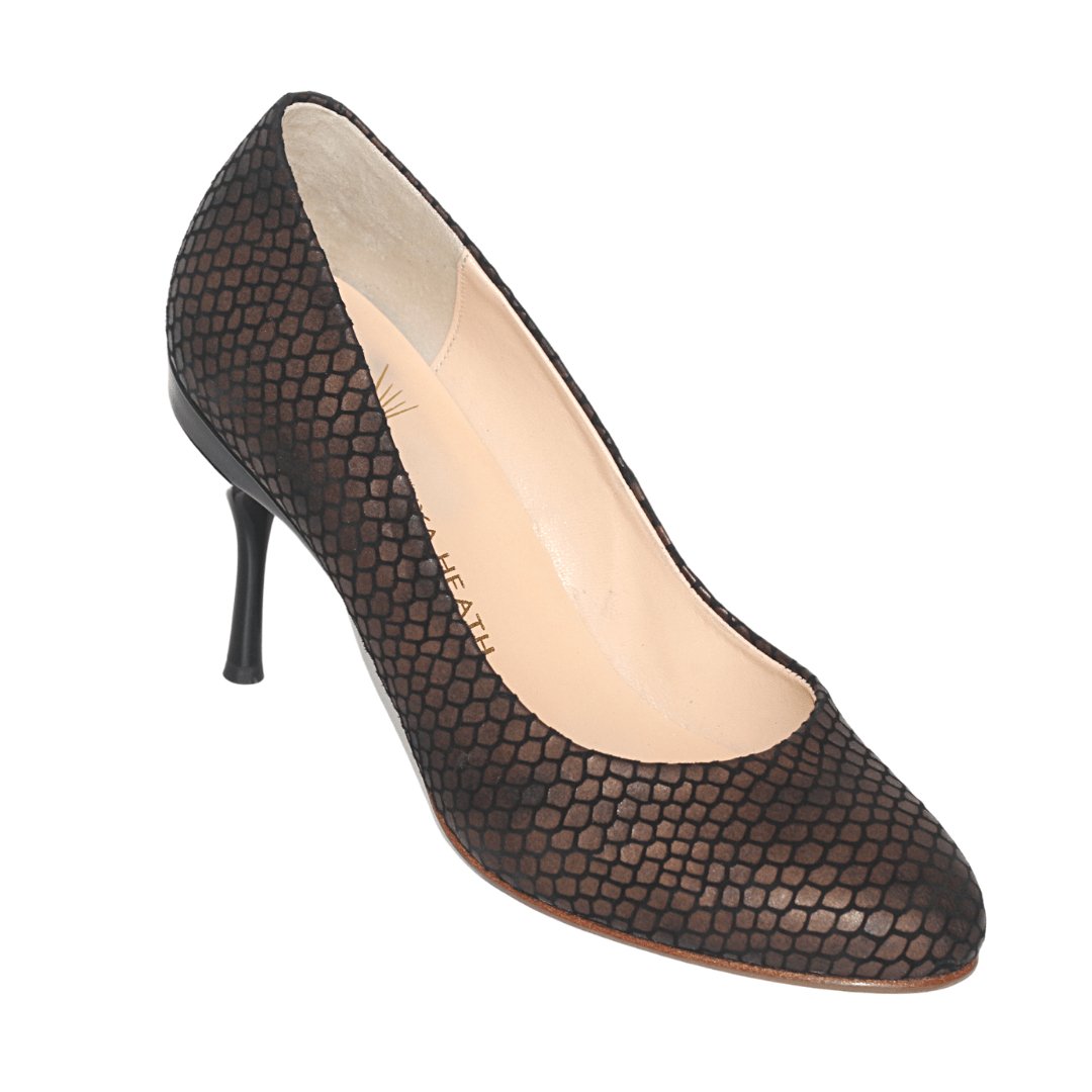 Escarpin bronze avec deux paires de talons amovibles Tanya Heath Tanya Heath Paris