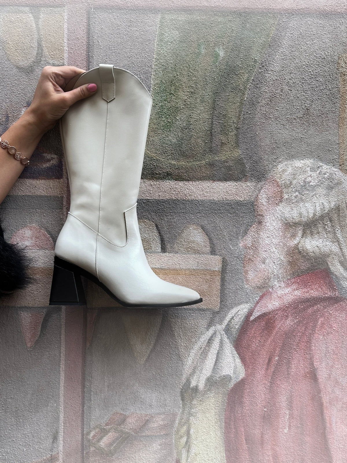 Santiags femme beige