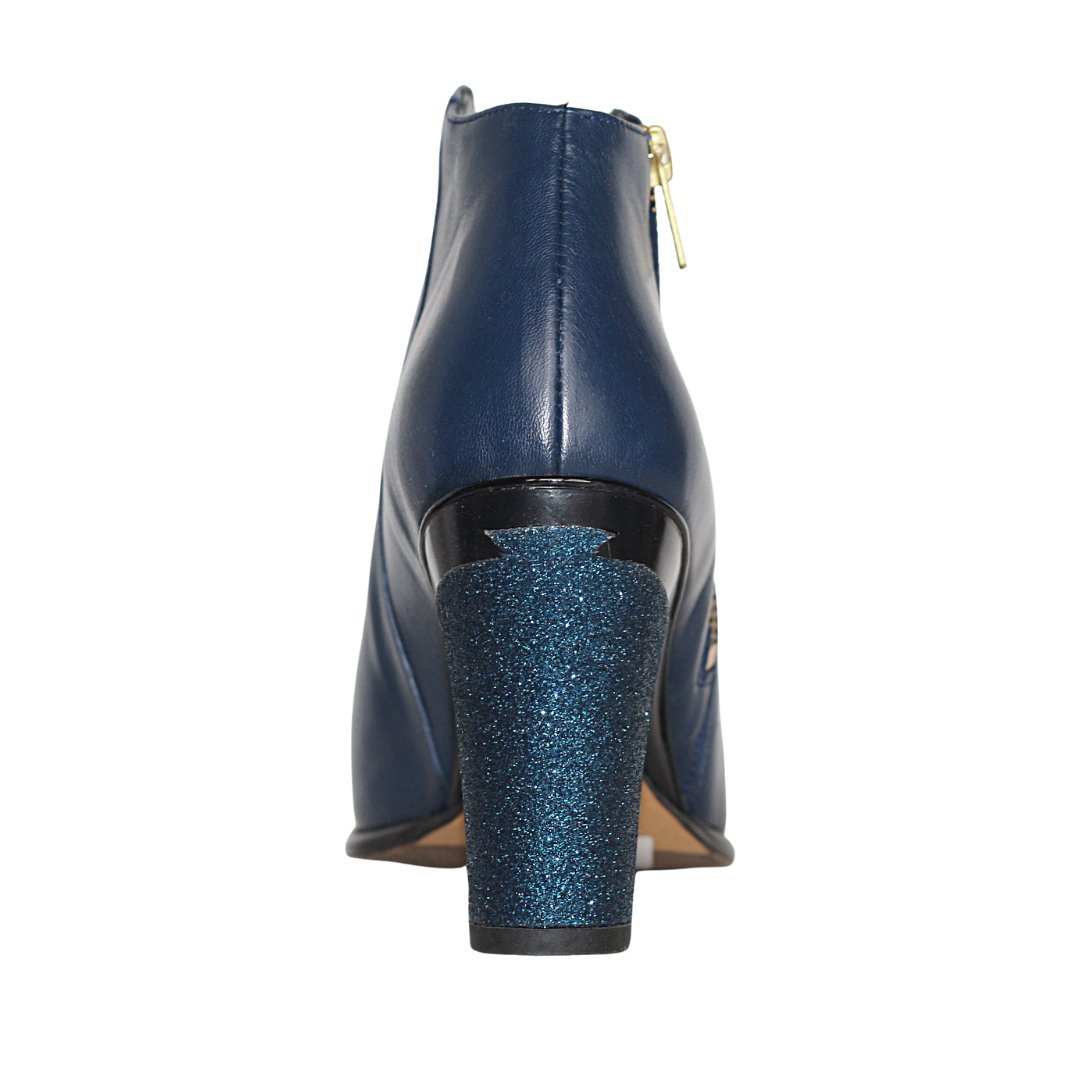 Portia Blue Lambskin Ankle Boot