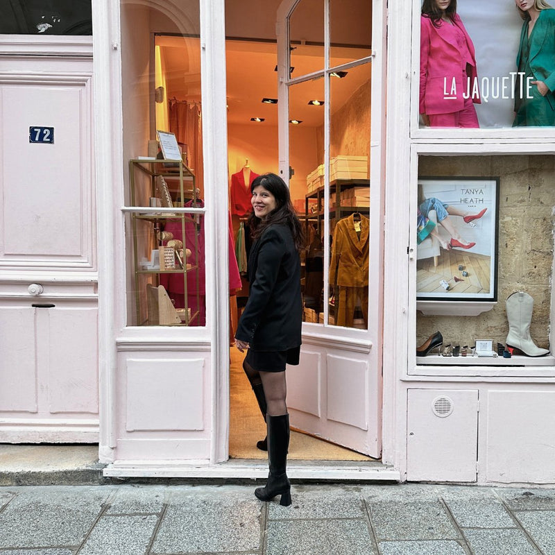 Botte haute noire avec talon interchangeable